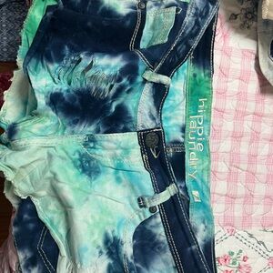 Hippie Laundry Blue and Green Tie-Dye Shorts